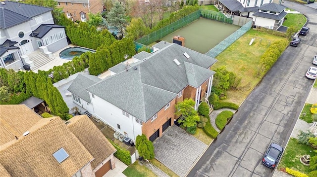 aerial view featuring a residential view