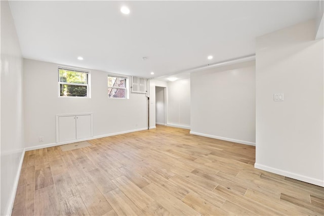 1933 E 28th St, Brooklyn, NY 11229 - below grade area with light wood-style floors, recessed lighting, and baseboards