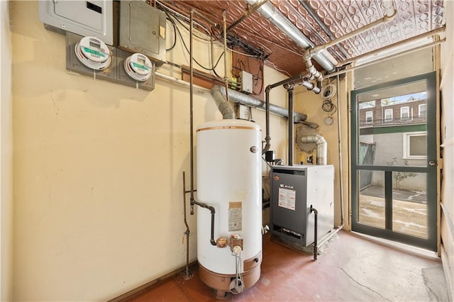 1933 E 28th St, Brooklyn, NY 11229 - utilities with water heater, electric meter, and a heating unit