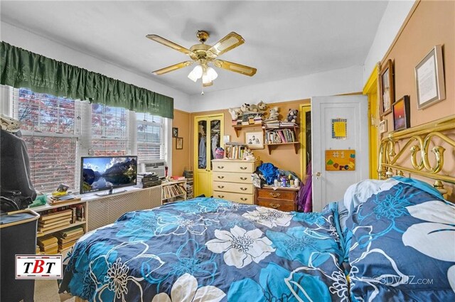 2052 E 28th St, Brooklyn, NY 11229 - bedroom featuring a closet and ceiling fan