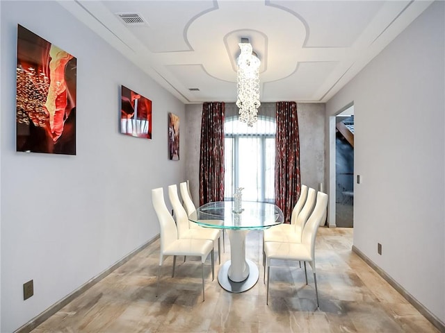 166 Pinewood Ave, Staten Island, NY 10306 - dining space featuring a chandelier and baseboards