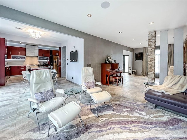 166 Pinewood Ave, Staten Island, NY 10306 - living area with a chandelier and recessed lighting