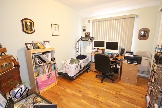 office space featuring light wood-style flooring