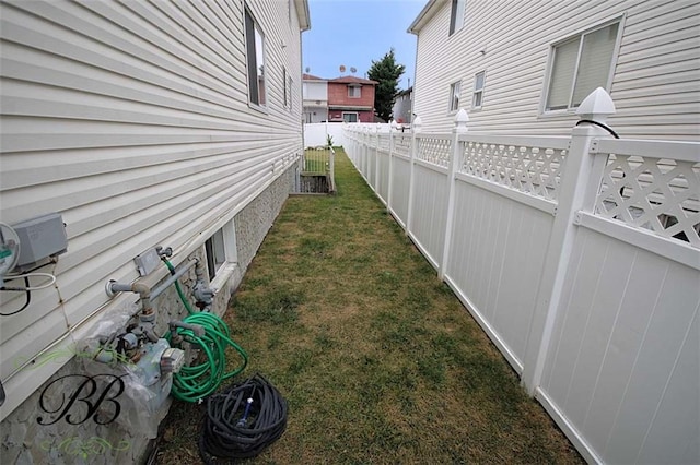 view of yard featuring fence