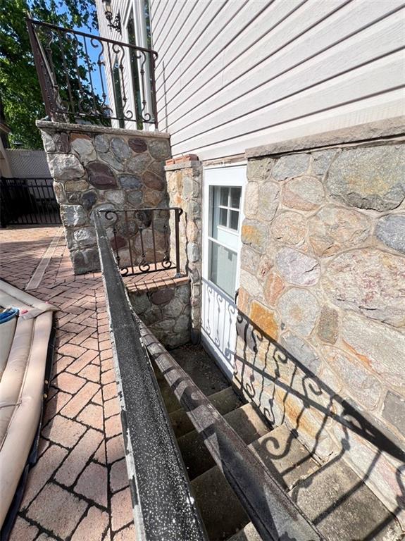 exterior view of stone siding