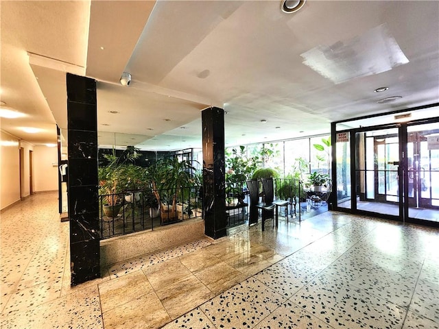 lobby with expansive windows