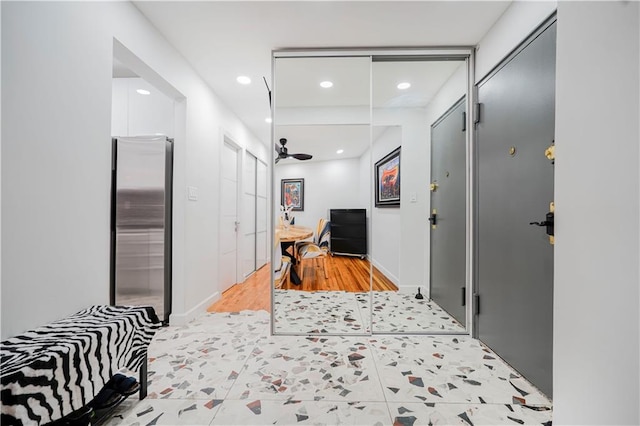 2546 E 13th St Unit A11, Brooklyn, NY 11235 - hallway featuring recessed lighting and wood finished floors