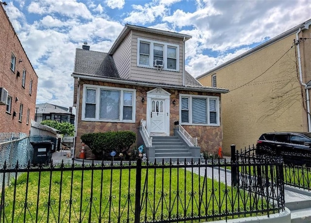 1765 W 12th St, Brooklyn, NY 11223 - view of front of home featuring stone siding and a chimney