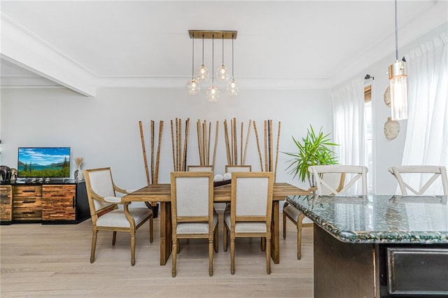138 Wakeman Pl, Brooklyn, NY 11220 - dining space featuring ornamental molding and light wood-type flooring