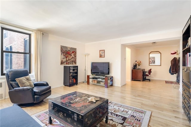 living area with light wood-style flooring