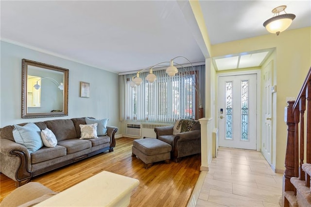 2472 Stuart St, Brooklyn, NY 11229 - living room with crown molding and radiator