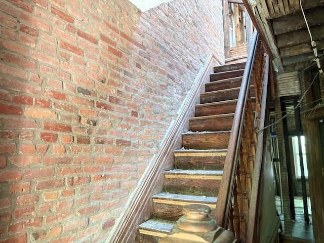 81 Chauncey St, Brooklyn, NY 11233 - stairs with brick wall