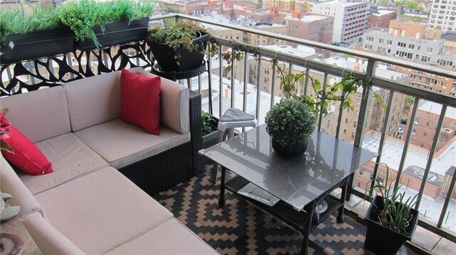 35 Seacoast Ter Unit 21F, Brooklyn, NY 11235 - balcony featuring a city view and an outdoor hangout area