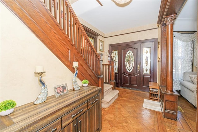 foyer featuring stairs