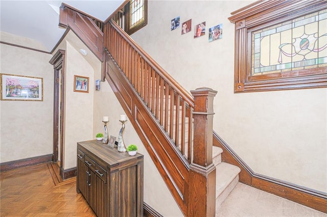 stairs with baseboards