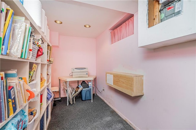 1413 81st St, Brooklyn, NY 11228 - office with dark colored carpet and recessed lighting