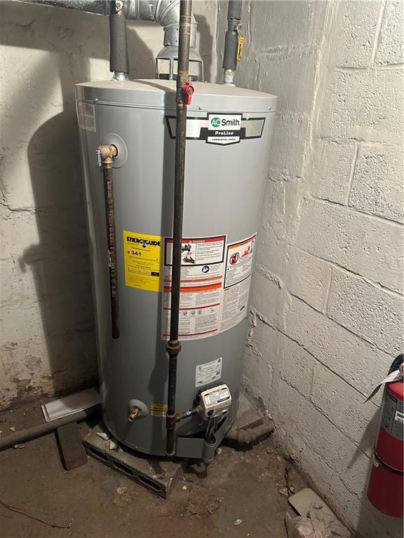 utilities featuring gas water heater