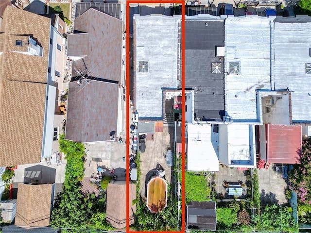 aerial view of property's location featuring property parcel outlined
