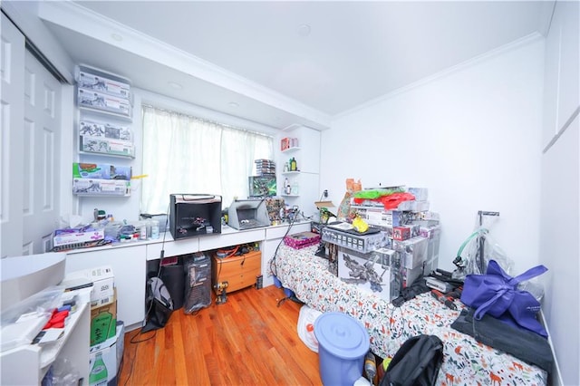 1820 73rd St Unit 3A, Brooklyn, NY 11204 - home office featuring ornamental molding and light wood-style flooring