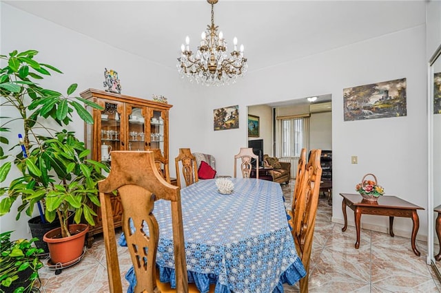 1519 71st St, Brooklyn, NY 11228 - dining space with a chandelier and light tile patterned flooring