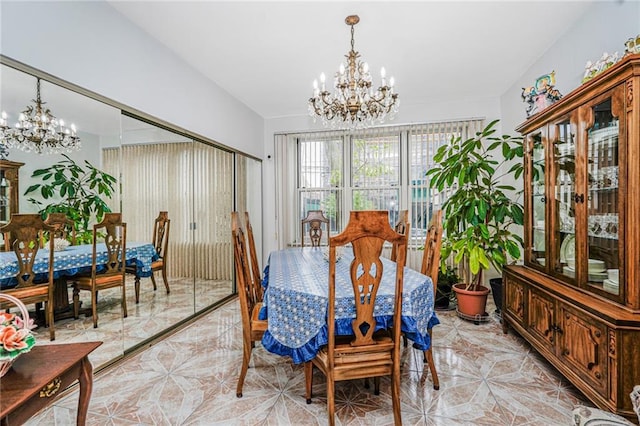1519 71st St, Brooklyn, NY 11228 - dining area with a chandelier and light tile patterned floors