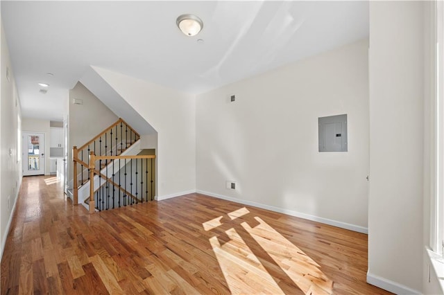 91 Robin Rd, Staten Island, NY 10305 - spare room featuring electric panel, wood finished floors, and baseboards