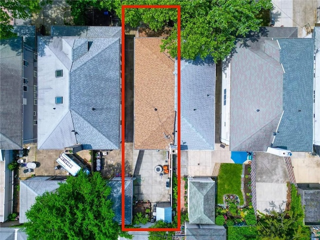 aerial view of property's location with property parcel outlined