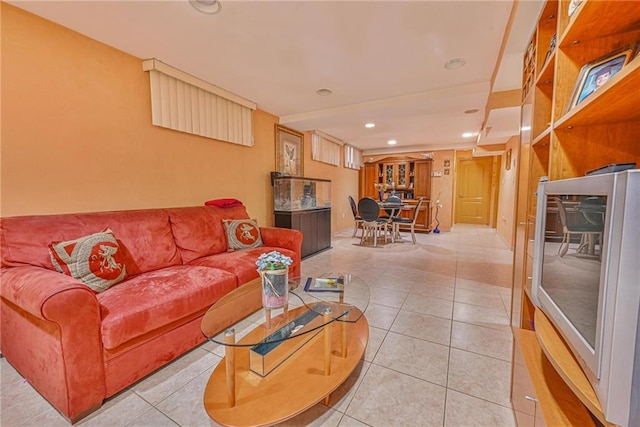 1401 74th St, Brooklyn, NY 11228 - living room featuring recessed lighting and light tile patterned flooring