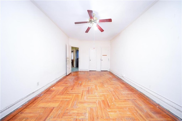 2327 E 16th St, Brooklyn, NY 11229 - empty room featuring ceiling fan and baseboards