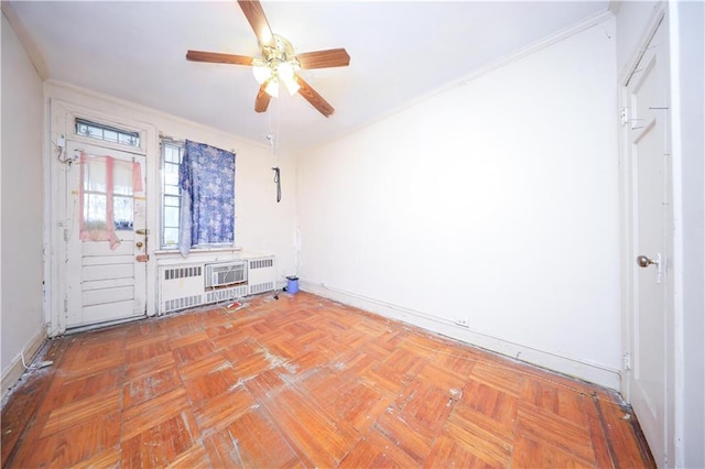 2327 E 16th St, Brooklyn, NY 11229 - unfurnished room with radiator, ceiling fan, and baseboards