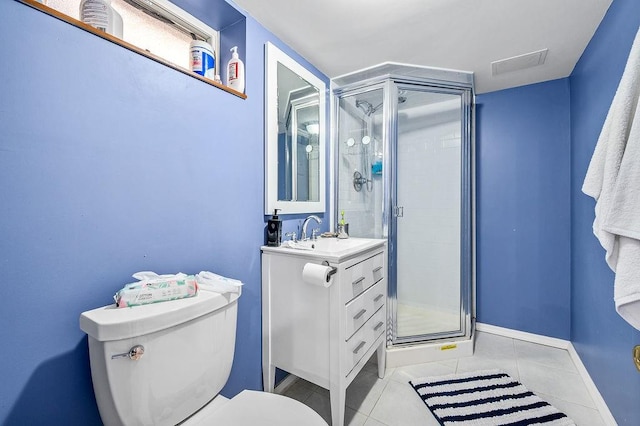 1440 81st St, Brooklyn, NY 11228 - bathroom featuring a shower stall, tile patterned floors, toilet, and vanity