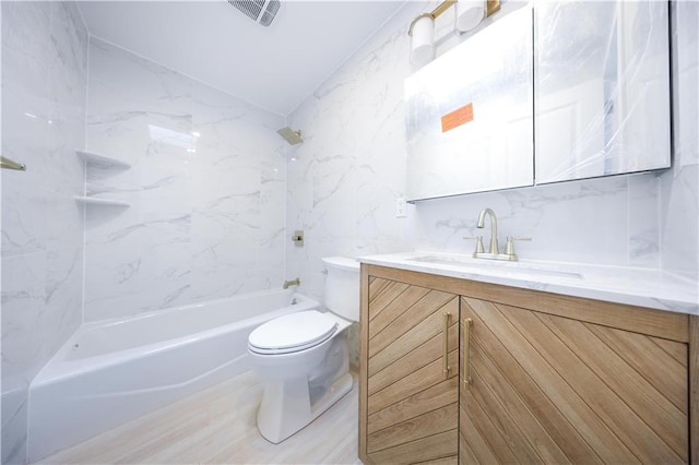 1238 77th St, Brooklyn, NY 11228 - bathroom featuring vanity, bathing tub / shower combination, and vaulted ceiling