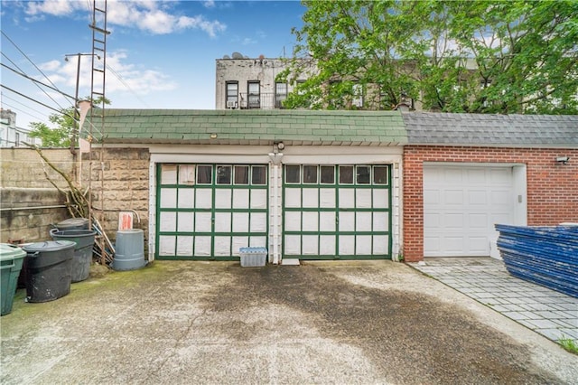 view of garage