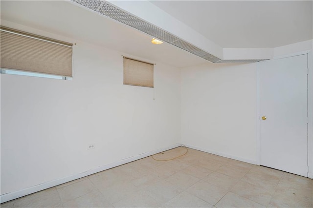 finished below grade area featuring baseboards