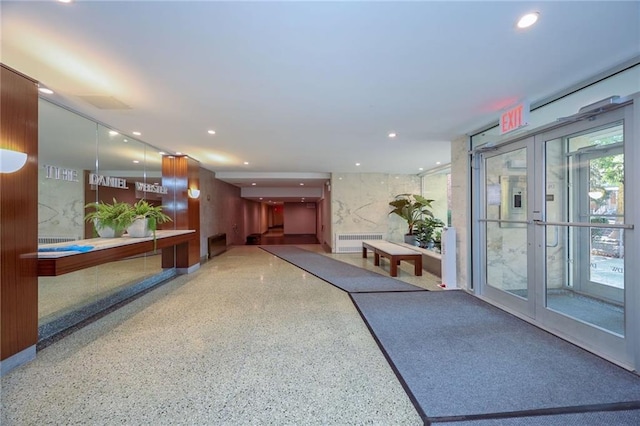 lobby with recessed lighting