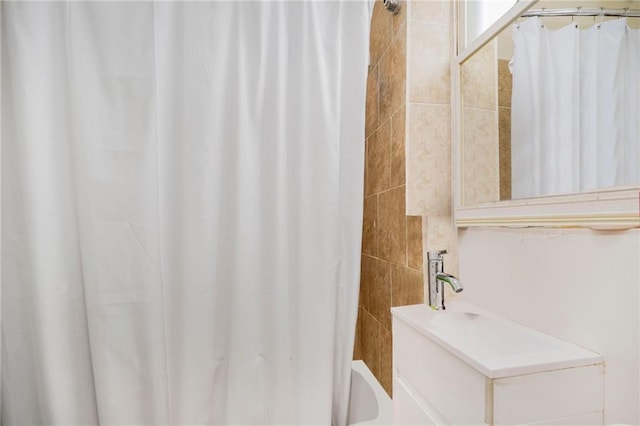 1113 68th St, Brooklyn, NY 11219 - bathroom with a sink and shower / tub combo with curtain