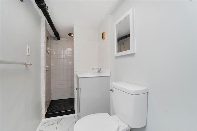 1113 68th St, Brooklyn, NY 11219 - full bath with toilet, marble finish floors, a tile shower, and vanity