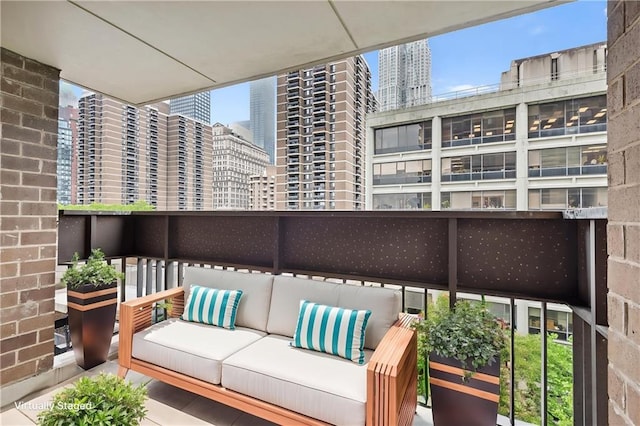 333 Pearl St Unit 8E, New York, NY 10038 - balcony with a view of city and an outdoor living space