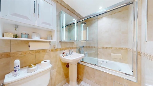 2421 Ocean Ave Unit 7A, Brooklyn, NY 11229 - full bath with tile walls, toilet, and tiled shower / bath