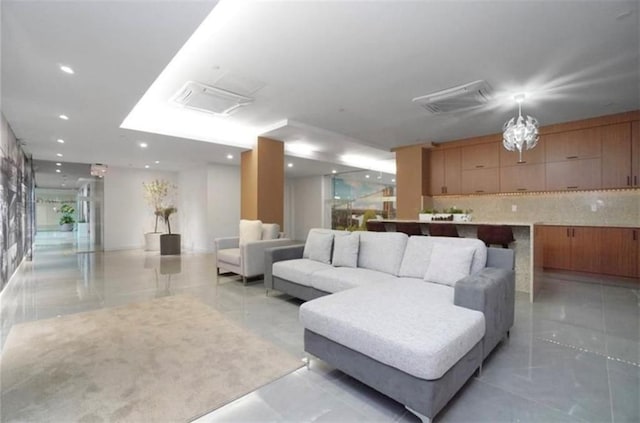 lobby with recessed lighting
