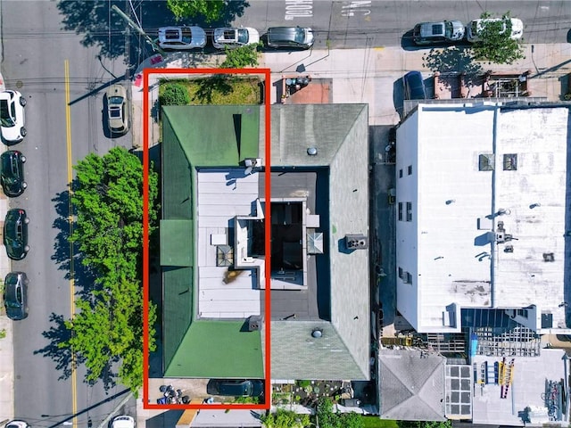 aerial overview of property's location with property parcel outlined