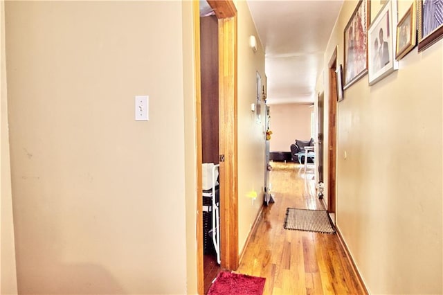 hallway featuring wood finished floors