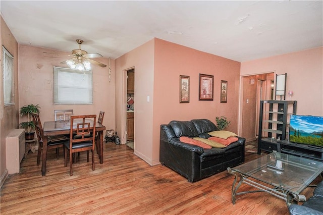 1333 Shore Pkwy Unit A, Brooklyn, NY 11214 - living area featuring light wood-type flooring and a ceiling fan