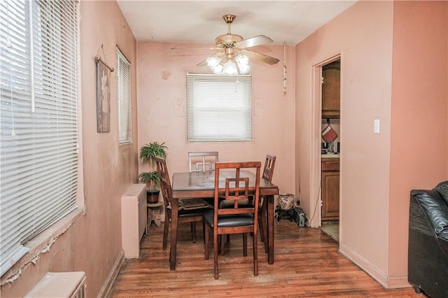 1333 Shore Pkwy Unit A, Brooklyn, NY 11214 - dining area featuring wood finished floors and a ceiling fan