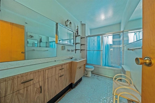 328 Wortman Ave, Brooklyn, NY 11207 - full bath with radiator heating unit, toilet, vanity, and shower / bath combination with glass door