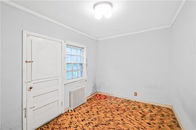 1484 E 16th St, Brooklyn, NY 11230 - unfurnished room featuring radiator, crown molding, and baseboards