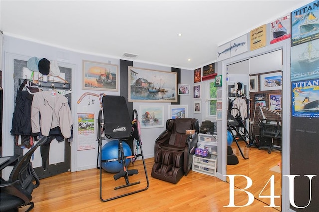 2544 E 64th St, Brooklyn, NY 11234 - exercise room featuring wood finished floors and recessed lighting