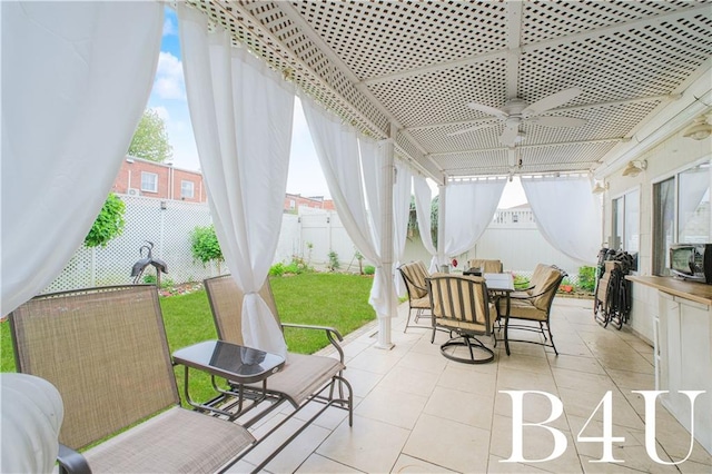 2544 E 64th St, Brooklyn, NY 11234 - view of patio / terrace with outdoor dining space and ceiling fan