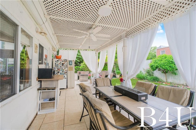 2544 E 64th St, Brooklyn, NY 11234 - view of patio / terrace featuring outdoor dining space and ceiling fan