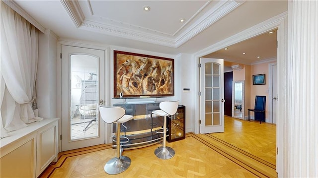 1311 Brightwater Ave Unit 8De, Brooklyn, NY 11235 - office with ornamental molding and recessed lighting